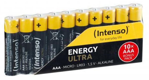 Intenso energy ultra aaa lr03 7501910 alkaline 10pcs shrinked pack - Intenso-7501910-4034303027118