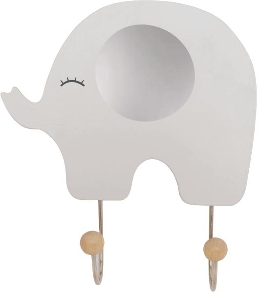 JABADABADO Garderobe Elefant R16044 grau 17x18cm