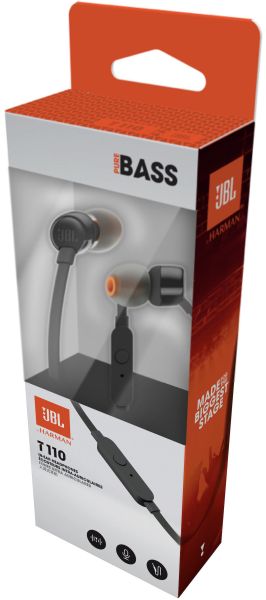 JBL Kopfhörer T110 JBL-T110BLK schwarz, in Ear