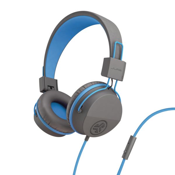 JLAB JBuddies Studio Kids On-Ear IEUHJKSTUDIORGRYBLU6 Wired, Grey/Blue