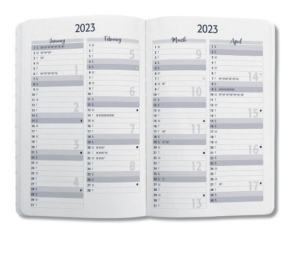 JOLIE Wochenkalender A5 2024 J4101 indigo blue, 2S/1W, d/gb/f/nl