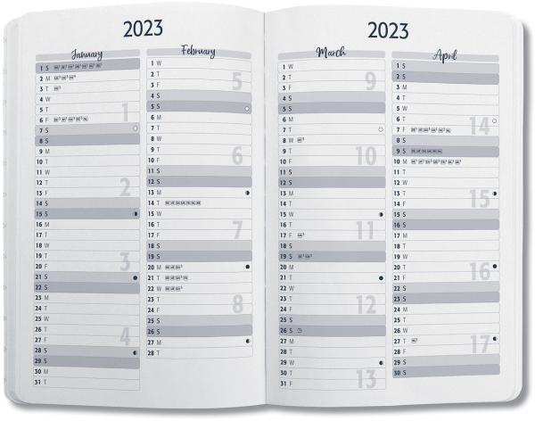 JOLIE Wochenkalender A6 2024 J4112 sky blue,2S/1W,d/gb/f/nl