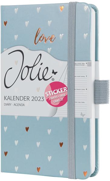 JOLIE Wochenkalender A6 2024 J4334 grey Love, 2S/1W,d/gb/f/nl