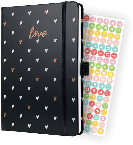 JOLIE Wochenkalender A5 2024 J4335 dark Love, 2S/1W,d/gb/f/nl