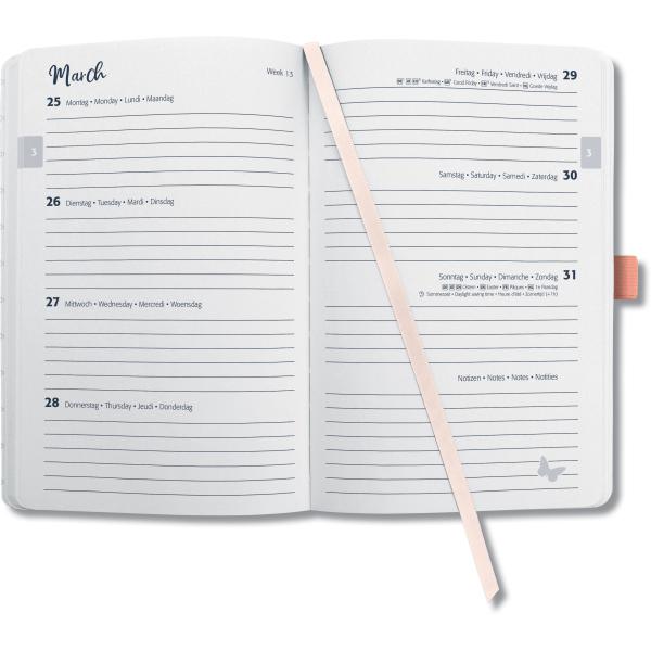 JOLIE Agenda Monstera ML 2024 J4352 1W/2S, rosé/schwarz A6