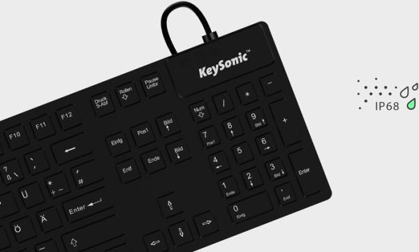 KEYSONIC Industrietastatur KSK-8030 IN (CH) 105 Tasten, USB, Deutsch