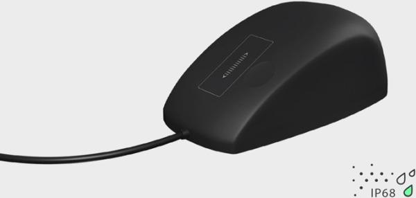 KEYSONIC Wasserdichte Maus, USB, KSM-5030M-B IP68, Scrollen mit Touch, blk