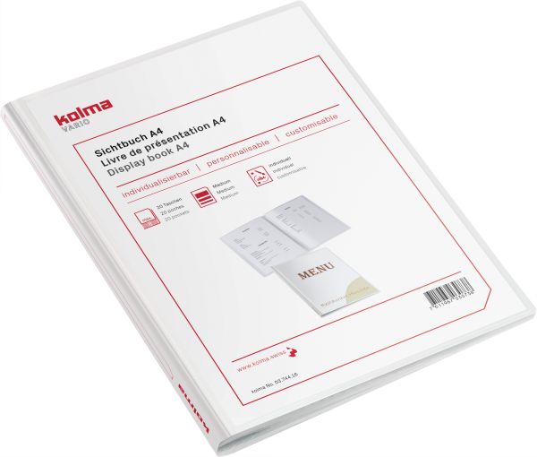 KOLMA Sichtbuch Vario A4 03.744.16 weiss, 20 Taschen