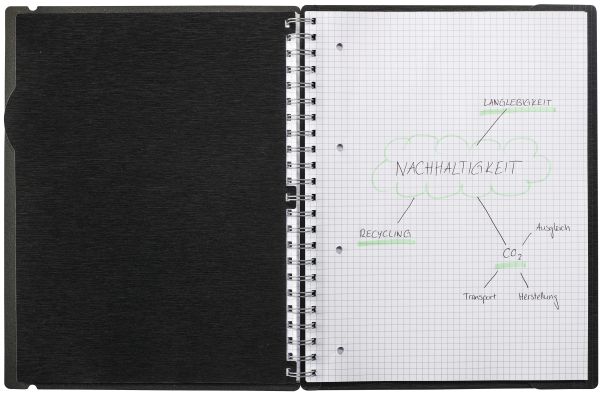 KOLMA Notizbuch LineaVerde A4 06.520.06 kariert, 70g/m2 schwarz