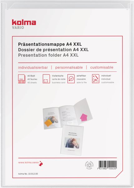 KOLMA Präsentationsmappe Vario A4 10.012.00 transparent