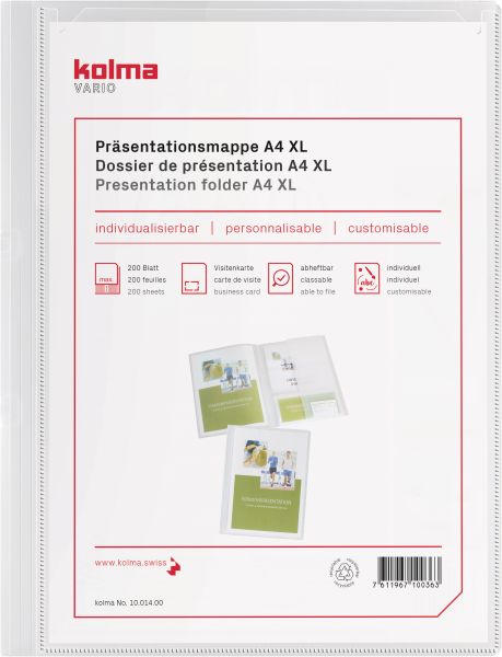 KOLMA Präsentationsmappe Vario A4 10.014.00 transparent