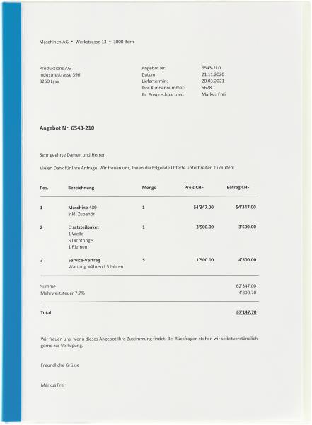 KOLMA Offertmappe Plast. A4 10.742.20 Boden opak weiss