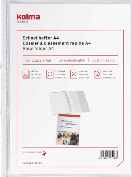 KOLMA Schnellhefter Vario A4 11.006.16 weiss