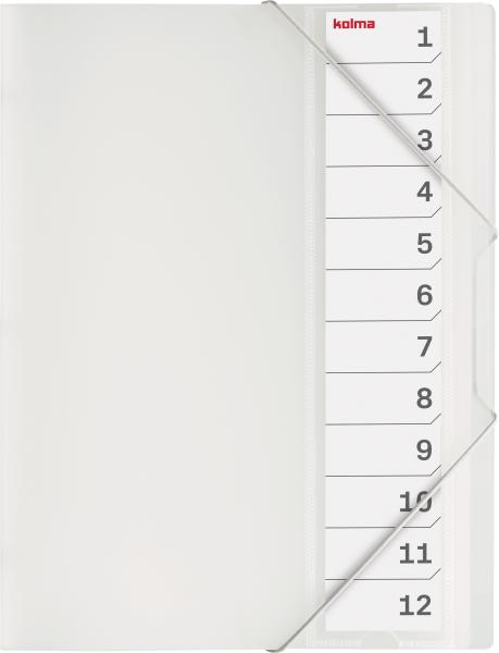 KOLMA Pendenzenmappe A4 11.212.00 transparent 12-teilig