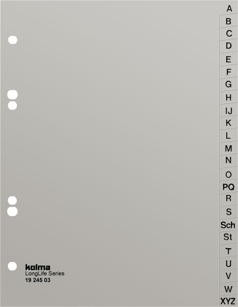 KOLMA Register PVC A5 19.245.03 A-Z