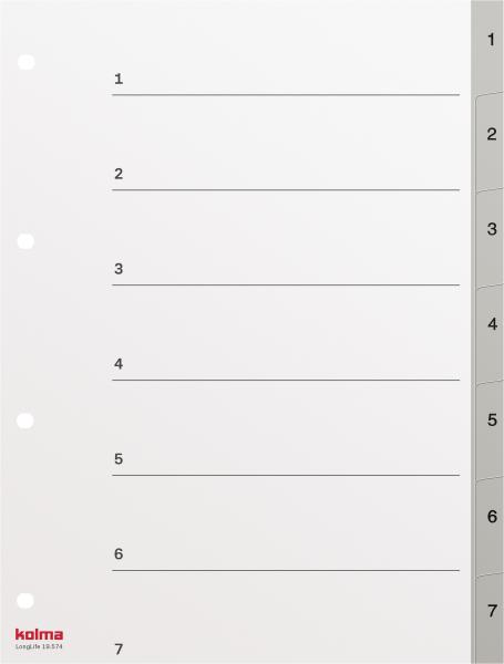 KOLMA Register PVC A4 19.574.03 1-7