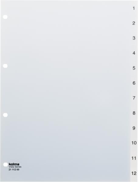 KOLMA Register Vista A4 21.112.00 transparent, 1-12, 4-Loch