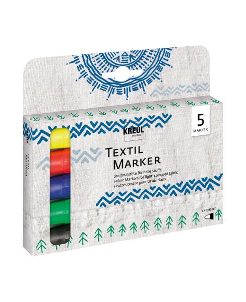 KREUL Textil Marker medium 90710 5er Set