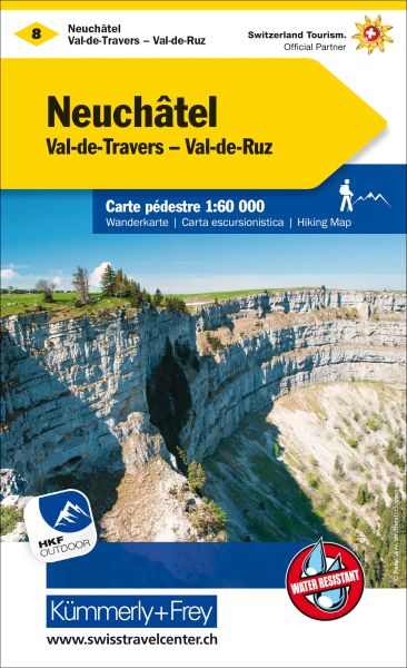 KÜMMERLY+FREY Wanderkarte 1:60'000 325902208 Neuenburg-Val de Travers/Ruz