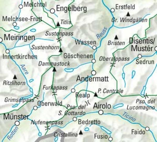 KÜMMERLY+FREY Wanderkarte 325902219 Gotthard 1:60'000