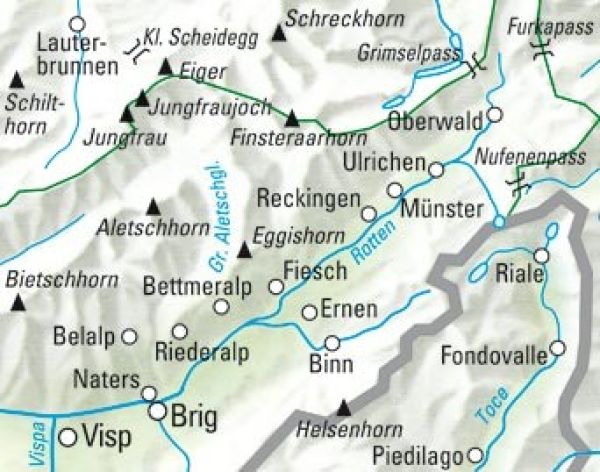 KÜMMERLY+FREY Wanderkarte 325902225 Aletsch-Goms 1:60'000