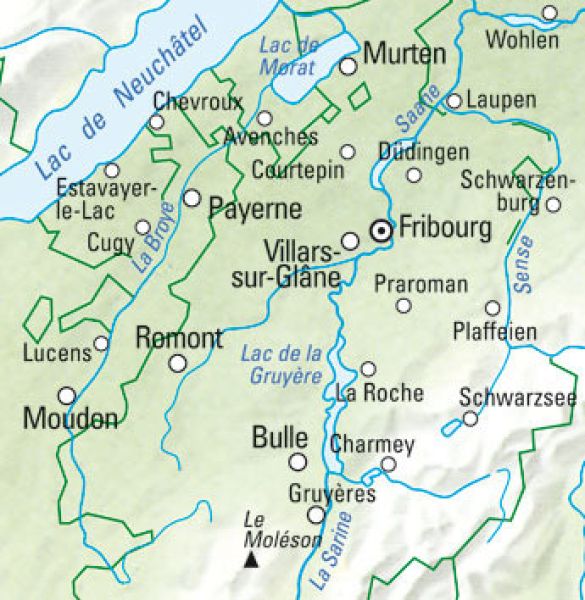 KÜMMERLY+FREY Wanderkarte 325902231 Fribourg 1:60'000