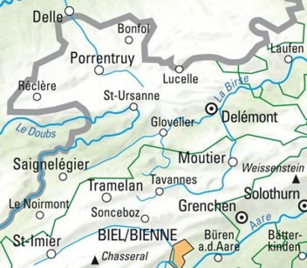 KÜMMERLY+FREY Velokarte 325902403 Jura-Delsberg-Biel 1:60'000