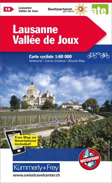 KÜMMERLY+FREY Velokarte 325902414 Lausanne-Vallée Joux 1:60'000