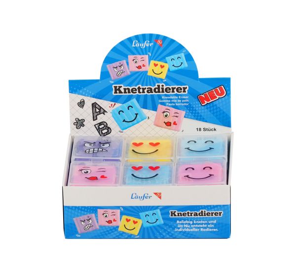 LÄufer knetgummi smiley 12417 farbig ass. - Laeufer-12417-4006677124175