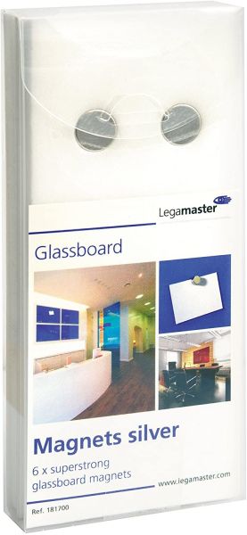 LEGAMASTER Glasboard 7-181700 Magnete silber 6 Stk.