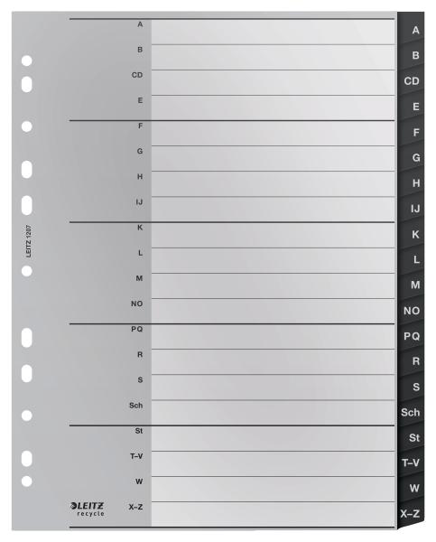 LEITZ Register Recycle PP schwarz A4 1207-00-00 A-Z