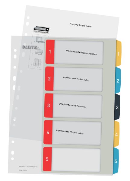 LEITZ Register Cosy PP multicolor A4 1240-00-00 Zahlen 1-5