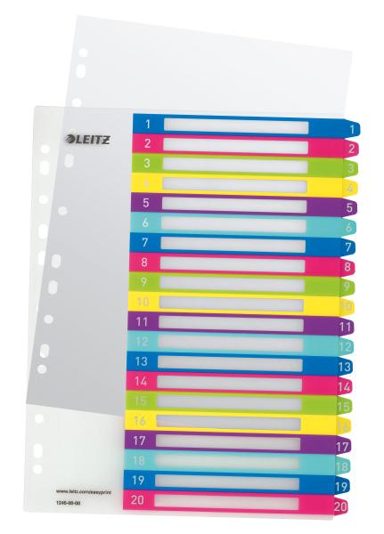 LEITZ Register PC-beschriftbar A4+ 12450000 WOW, 1-20 multicolor