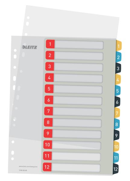 LEITZ Register Cosy PP multicolor A4 1248-00-00 Zahlen 1-12