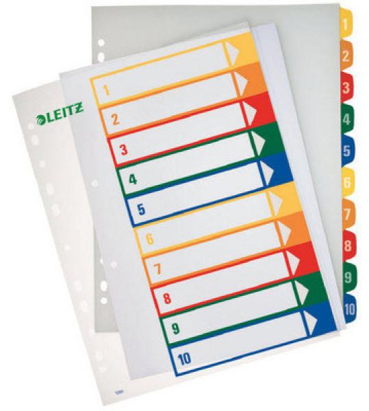 LEITZ Register PC-beschriftbar A4 12930000 1-10 mehrfarbig