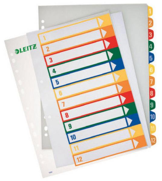 LEITZ Register PC-beschriftbar A4 12940000 1-12 transparent