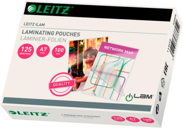 LEITZ Laminiertasche A7 33805 glanz, 125my 100 Stk