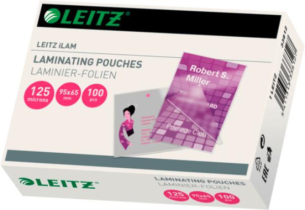 LEITZ Laminiertasche 65x95mm 33812 glanz, 125my 100 Stk