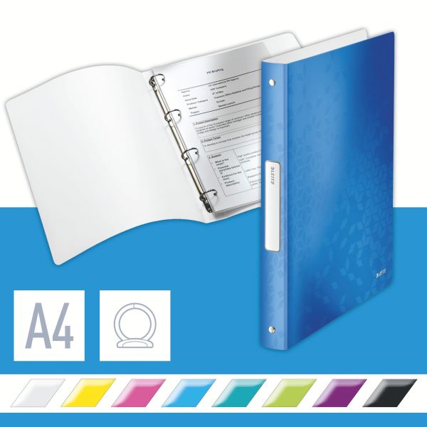 LEITZ Ringbuch WOW PP A4 42580036 blau 25mm