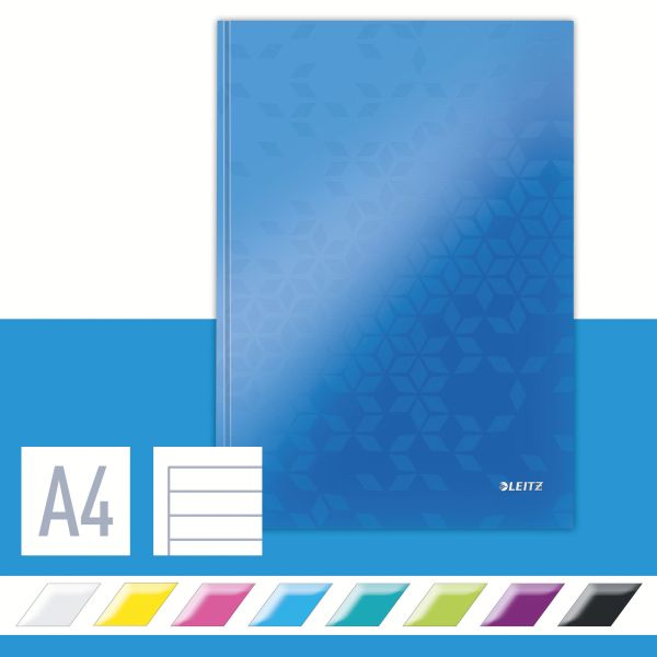 LEITZ Notizbuch WOW A4 46251036 liniert, 90g blau