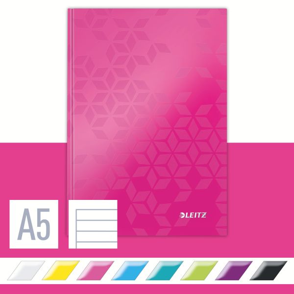 LEITZ Notizbuch WOW A5 46271023 liniert, 90g pink