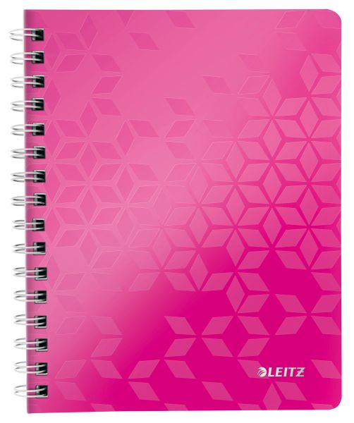 LEITZ Spiralbuch WOW PP A5 46390023 pink 80 Blatt