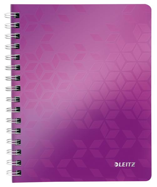 LEITZ Spiralbuch WOW PP A5 46390062 violett 80 Blatt