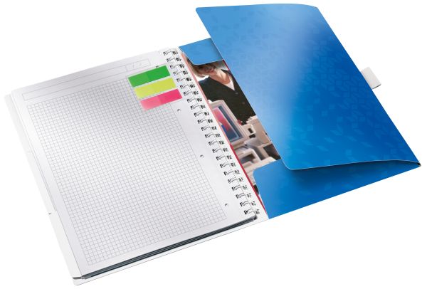 LEITZ Spiralbuch WOW PP A4 46450036 blau 80 Blatt