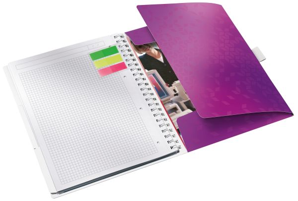 LEITZ Spiralbuch WOW PP A4 46450062 violett 80 Blatt