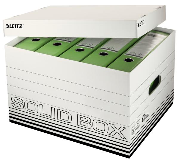 LEITZ Archiv-Box Solid S 6119-00-01 weiss, mit Griff