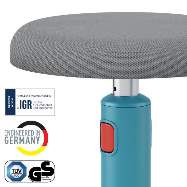 LEITZ Sitz/- Stehhocker 6518-00-61 blau Sitzhöhe 46-79 cm 1 Stk