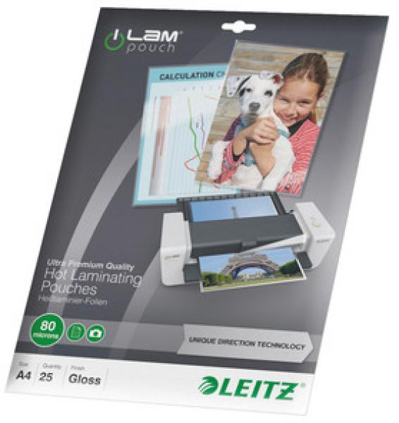 LEITZ Laminiertasche A4 74790000 glanz, 80my 25 Stk