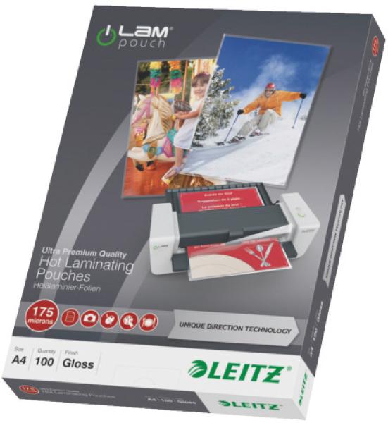 LEITZ Laminiertasche A4 74830000 glanz, 175my 100 Stk