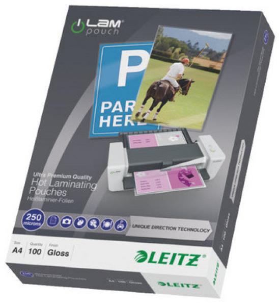 LEITZ Laminiertasche A4 74840000 glanz, 250my 100 Stk